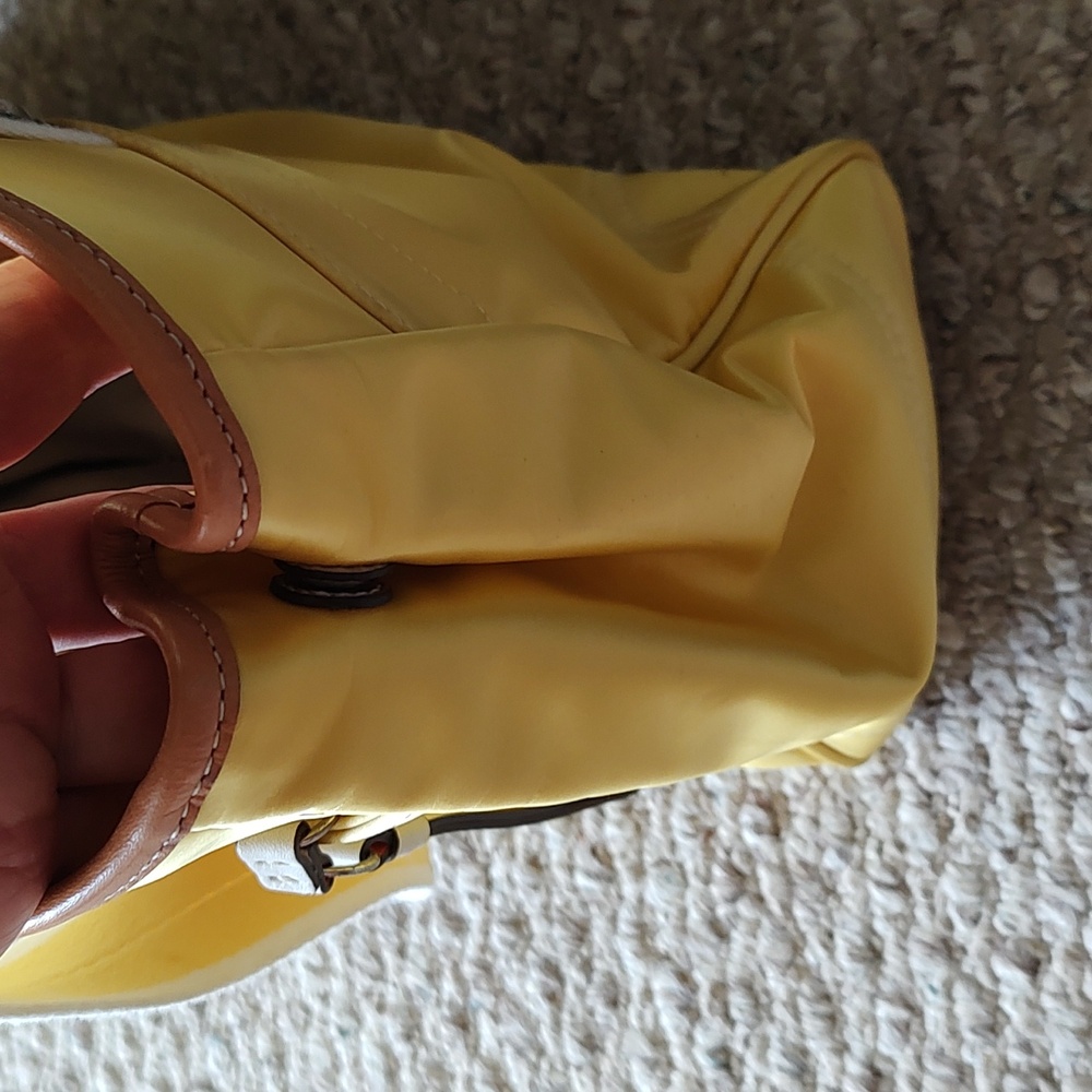 Coach Yellow Nylon Tote with Cream Handles - Picture 9 of 10